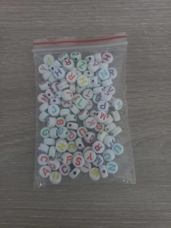 Lot De Perles Rondes "Alphabet"